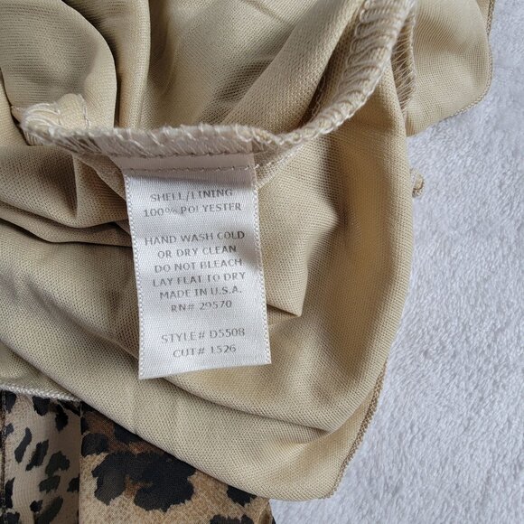 Moonlight Leopard Print Sleeveless Dress Medium brown Elastic Waist Lined Casual - Picture 4 of 11